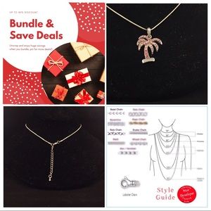 Rosie Blush palm tree pendant & necklace